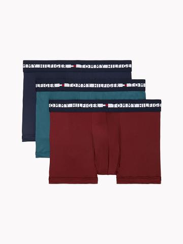 Férfi Tommy Hilfiger Th comfort + trunk 3pk Trunks Piros Türkiz Sötétkék Kék | HU 1316HAP